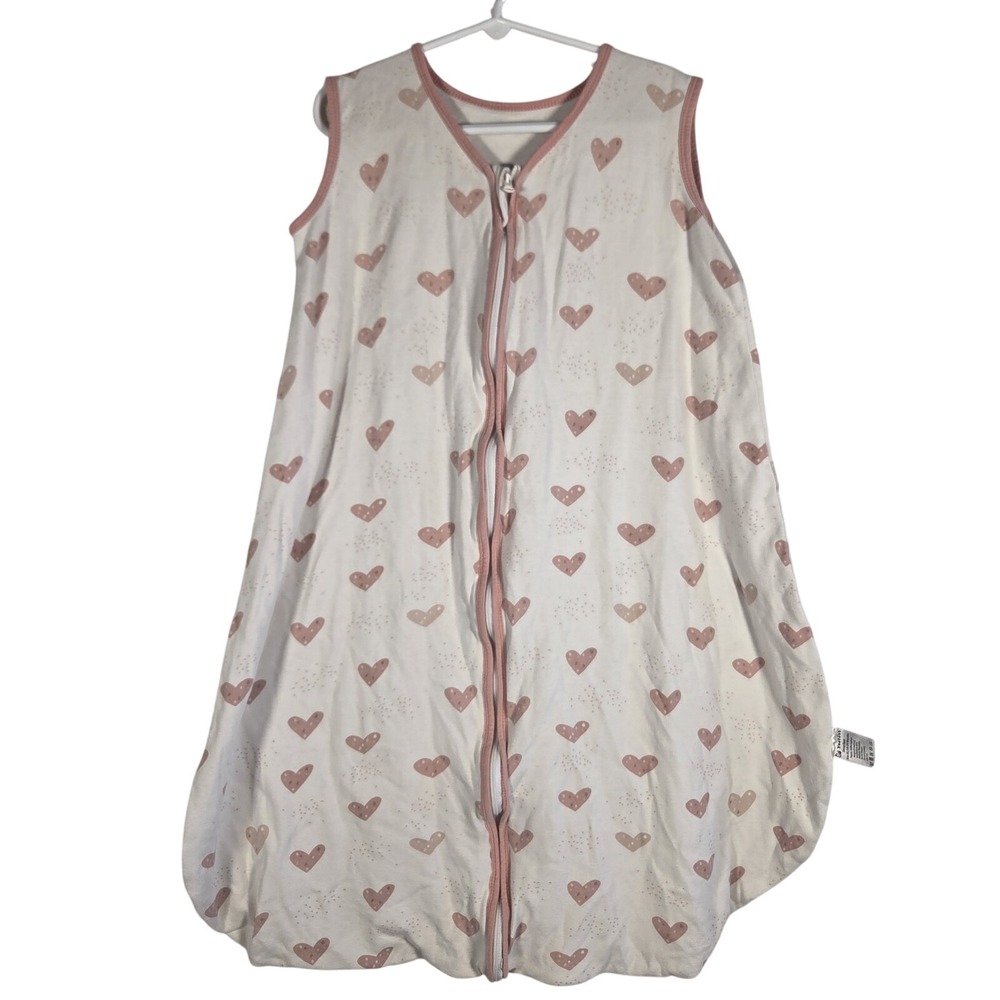 Yoofos‎ Sleep Sack Kids 18-24 Months White Pink Heart Sleeveless Cotton SS-F-038